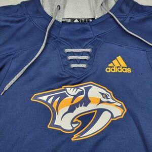 Nashville Predators‎ Hoodie Mens Medium Adidas NHL Pullover AEROREADY 2021